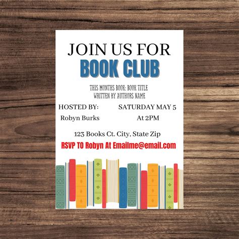Book Club Invitation Template