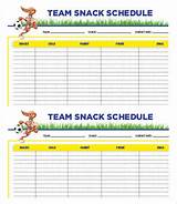 Soccer Snack Schedule Template Free Photos