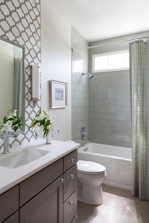 A shower cabin is an excellent solution to save space in a small bathroom, and the selection of materials for decoration and accessories will help to expand the space visually. Traditional Guest Bath with Decorative Tile Backsplash ...