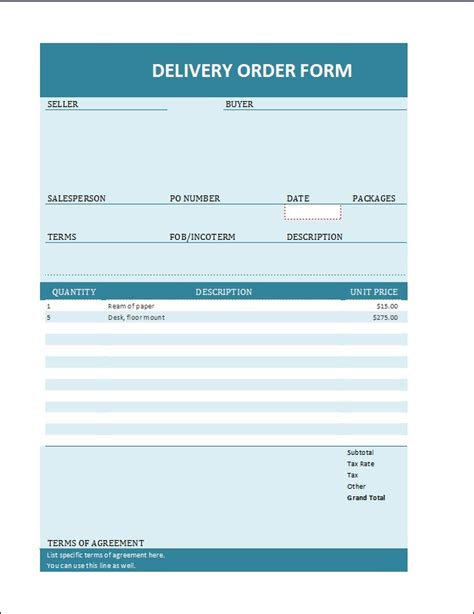 ms word delivery order forms microsoft word excel