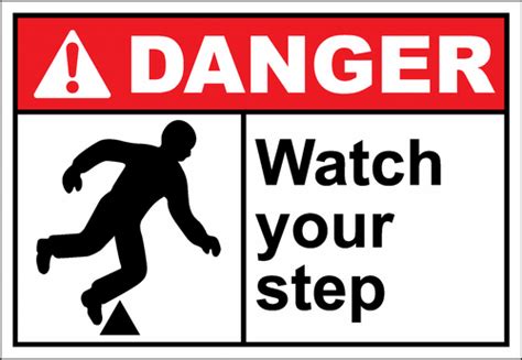 Danger Sign Watch Your Step Safetykore