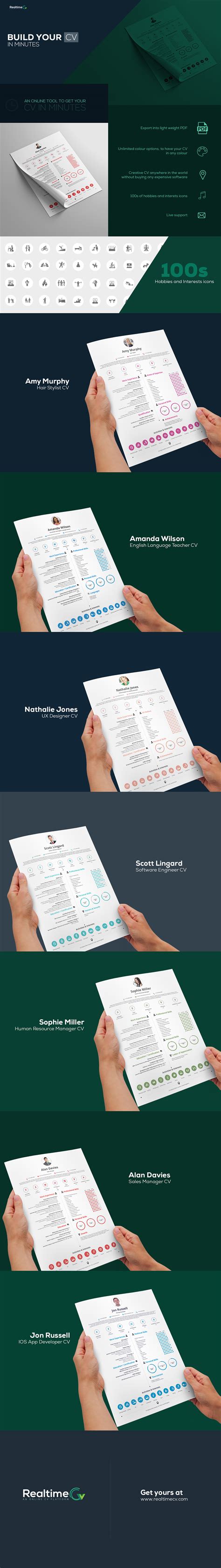 Get your info-graphic CV in minutes using interactive real time CV tool