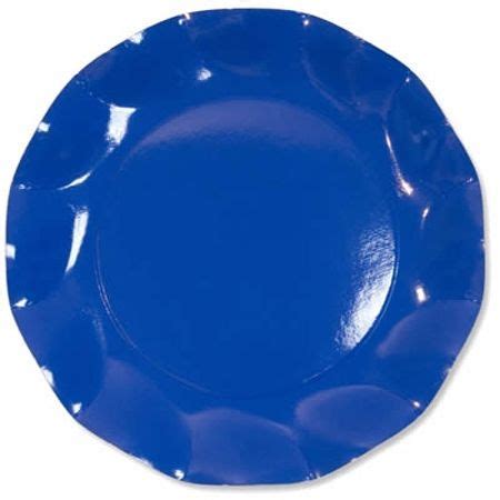 10 Assiettes Jetables Bleues 27Cm Cobalt Vaisselle Jetable Unie