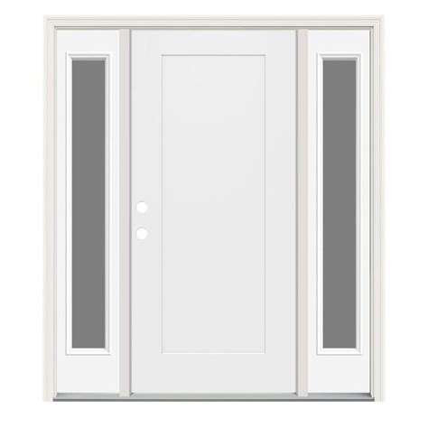 Jeld Wen Right Hand Inswing Modern White Painted Steel Prehung Entry