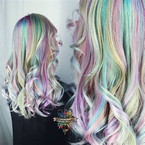 Pastel Rainbow Opal Unicorn 💜💚💙💟😻 Pastelhair Unicornhair