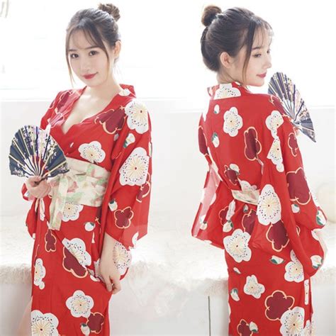 Women Sexy Anime Cosplay Kimono Yukata With Obi Novelty Evening Dress Japanese Cosplay Costume