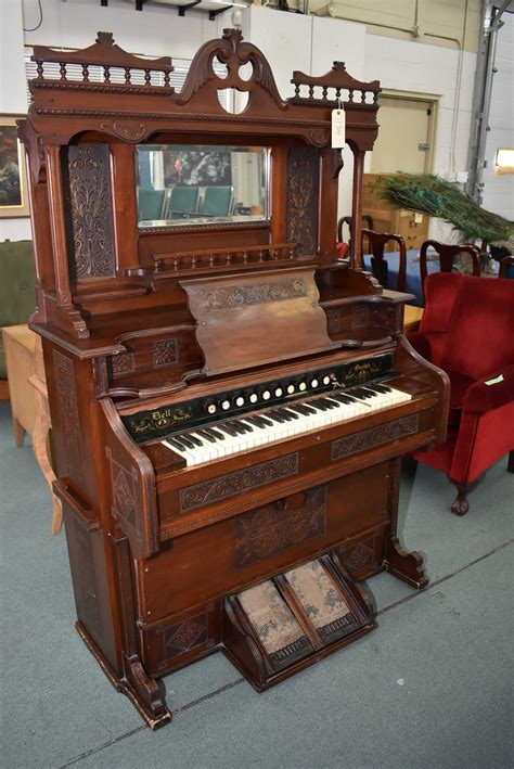 Antique Pump Organ Made By Bell Organ And Piano Company With Tall