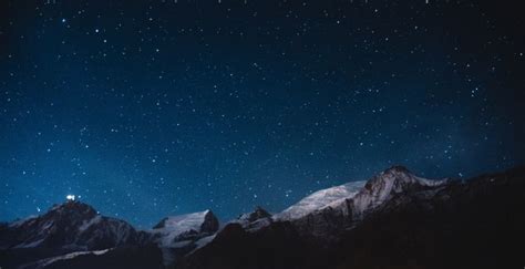 Desktop Wallpaper Night Mountains Stars Nature Sky Hd Image