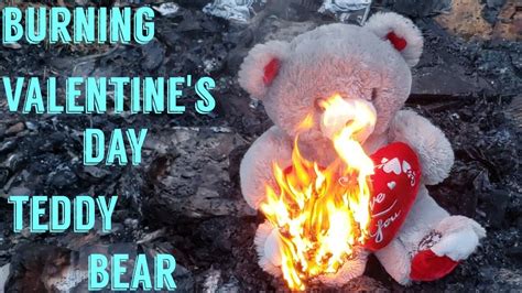 burning stuff stuffed valentine s teddy bear youtube