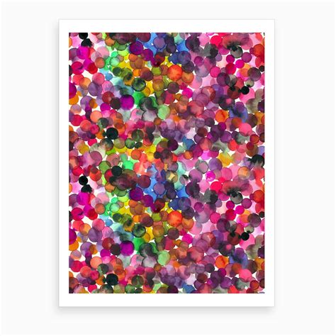 Overlapped Watercolor Dots Art Print By Ninola Design Fy
