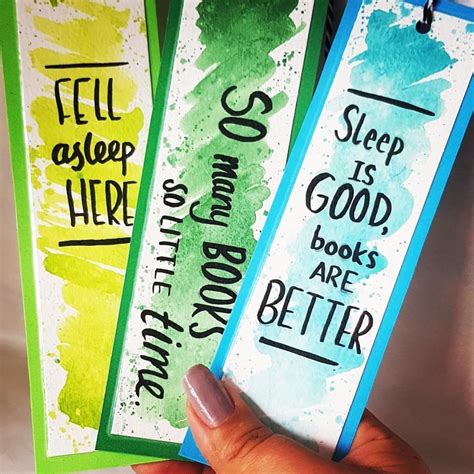 These Watercolour Bookmarks Are Fab Love The Colours The Quotes Are