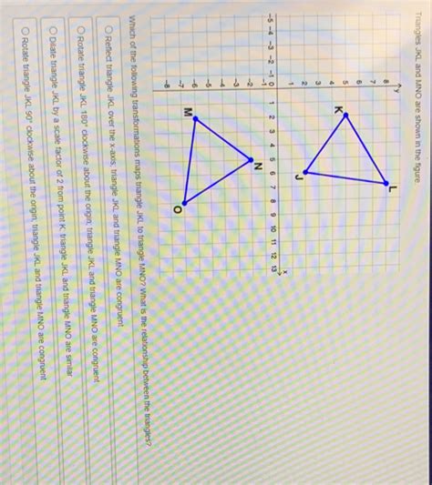 Solved Triangles Jkl And Mno Are Shown In The Figure Whi Coordinate Geometry Gauthmath