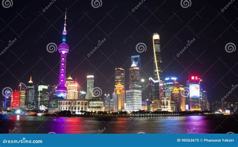 Shanghai City Of Light Editorial Image Image Of Color 90563675