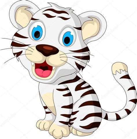 Baby White Tiger Cartoon
