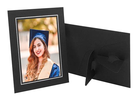 Pack Of 25 Cardboard Photo Easel Frame For 5x7 Photos Black With Silver