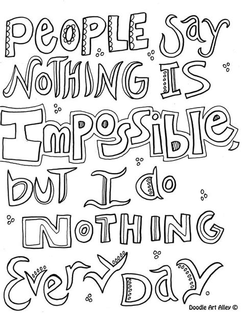 Inspirational Quote Coloring Pages Doodle Art Alley Quote Coloring