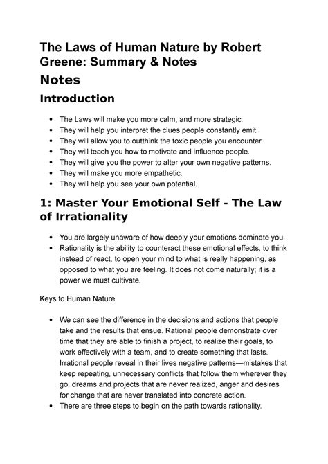 The Laws Of Human Nature By Robert Greene The Laws Of Human Nature By