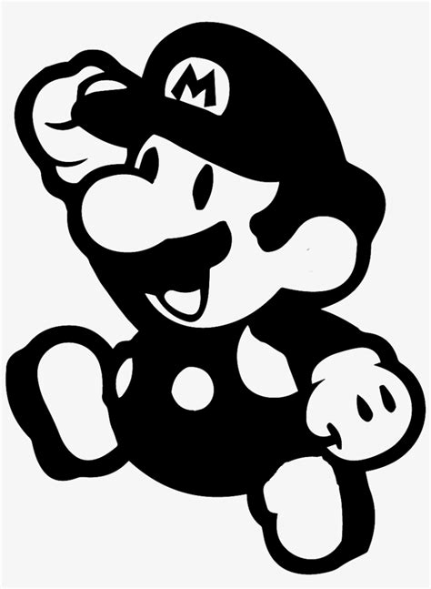 Super Mario Logo Black And White