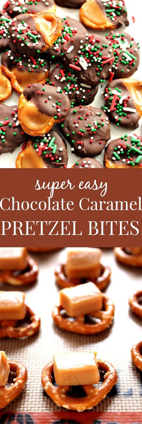 Easy Chocolate Caramel Pretzel Bites Recipe Christmas Snacks Christmas