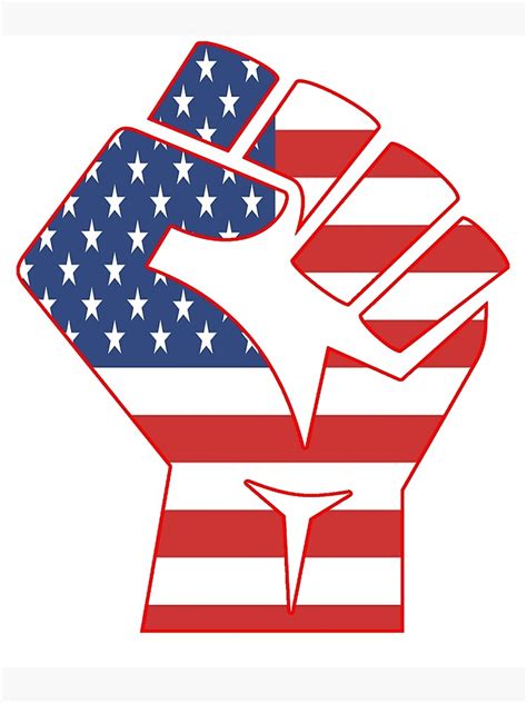 Usa American Flag Clenched Fist American Pride Art Print For Sale By