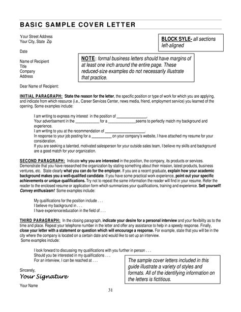 effective cover letter template