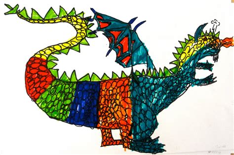 Deep Space Sparkle Art Lessons For Kids Dragon Drawing