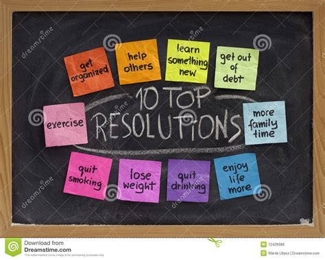10 Top New Year Resolutions Stock Photo Image Of Learn