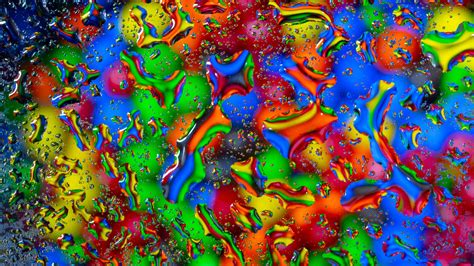 Wallpaper Colorful Abstract Photography Shapes Water Drops Glass