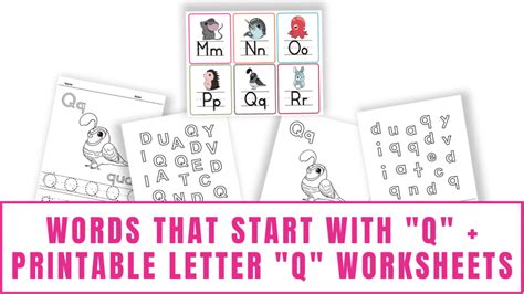 Words That Start With Q Letter Q Worksheets Freebie Finding Mom