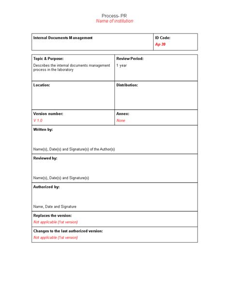 Internal Document Management Process Chart Templates At