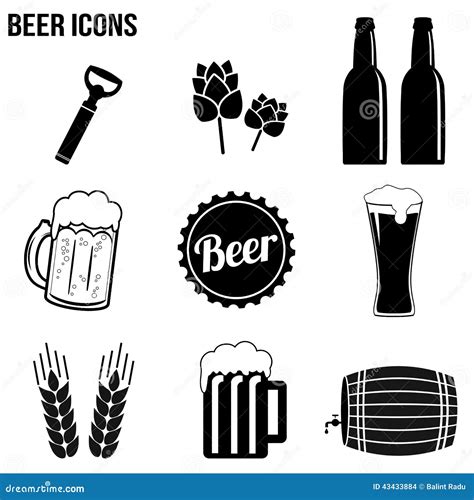 beer icons set stock vector illustration of pictogram 43433884