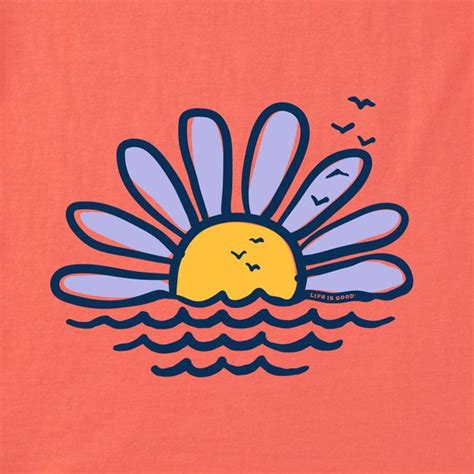 Life Is Good Womens Daisy Waterscape Crusher Short Sleeve T Shirt In
