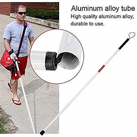 Mcp Folding Blind Cane Reflective Red Folding Walking Stick For Vision