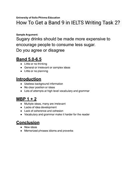 Solution Uip How To Get Band 9 In Ielts Writing Task Questions Studypool