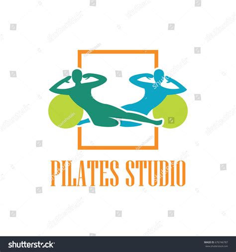 Pilates Logo Pilates School Studio Concept Stock Vector 676746787