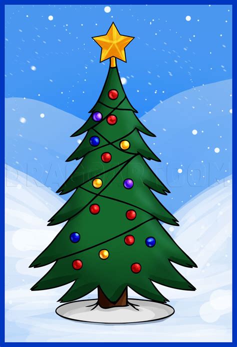 Start with a triangle that should be as big as you want your tree to be. How To Draw A Simple Christmas Tree, Step by Step, Drawing Guide, by Dawn | dragoart.com