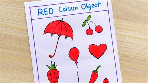 Red Colour Object Drawing Easy How To Draw Red Colour Things Red