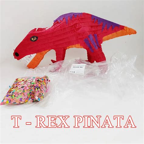 Tyrannosaurus Rex Pi Ata Dinosaurio Rojo Fiesta Decoraci N Para Dulces