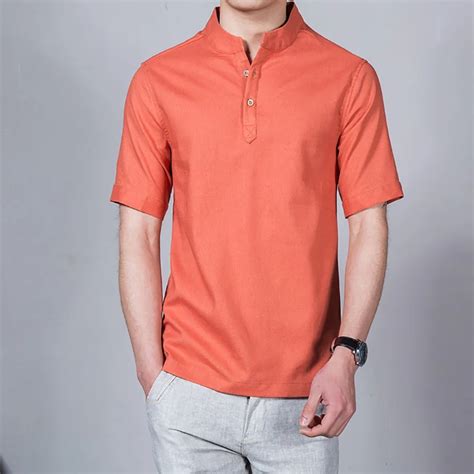 2017 Summer Chinese Style Men Linen Shirt Plus Size 5xl Casual Short