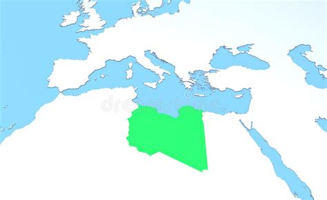 Map Libya Raised Green 3d Africa Europe Stock Illustration