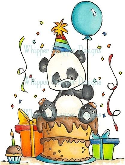 Партия Panda Birthday Rubber Stamps Greeting Card Art Cute Drawings