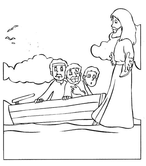 Jesus Walking On Water Coloring Page