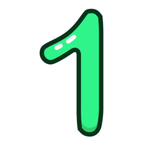 Green Number Numbers One Study Icon
