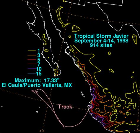 Tropical Storm Javier September 4 14 1998