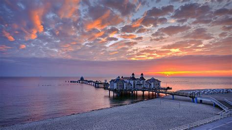 Dock Pier Buildings Sunset Sunrise Nature Sky Clouds Ocean Sea