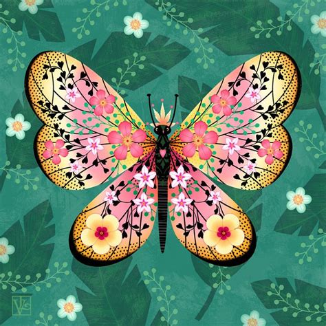 Beautify Butterfly Blessing Digital Illustration Of A Whimsical