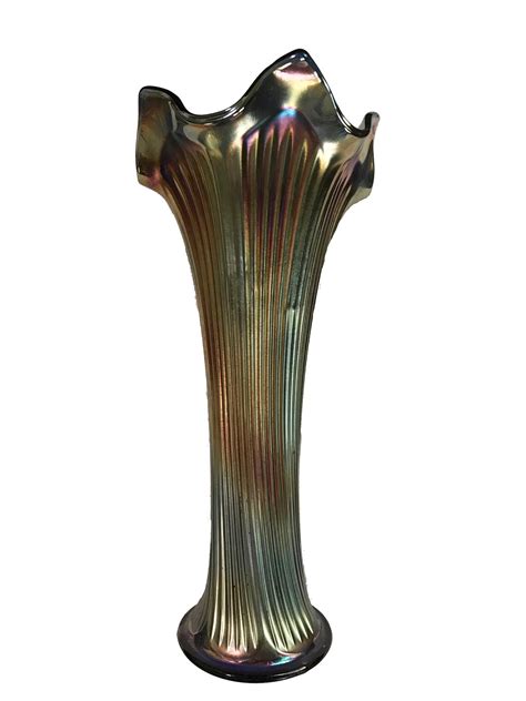 Vintage Fenton Iridescent Carnival Glass Vase Etsy