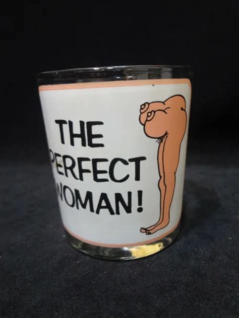 VINTAGE PERFECT WOMAN Novelty Drinking Glass Naked Nude Risque Barware Adult PicClick