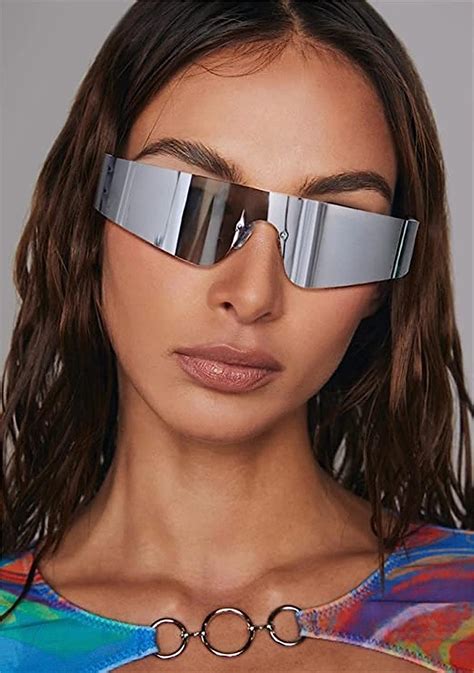 Buy Ade Wu Trendy Futuristic Sunglasses Women Men Fashion Mirrored Shield Shades Sun Glasses