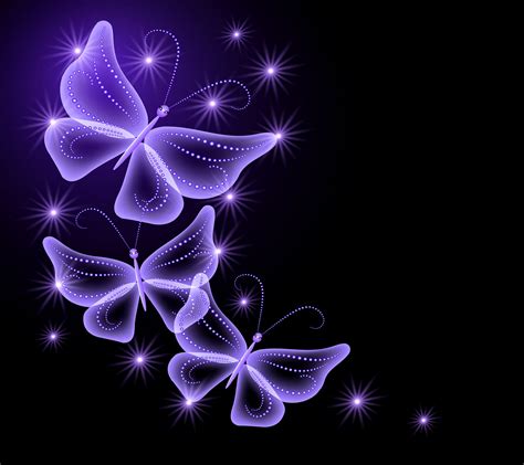 Download Purple Sparkle Glow Butterfly Neon Wallpaper Photos Pictures